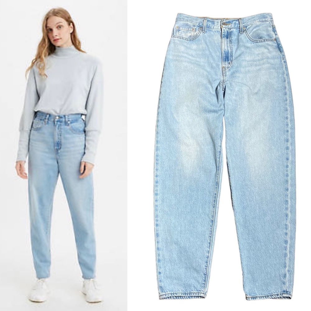 Levi’s High Loose Taper Fit Light Wash Mom Jeans- Size 29- 30.25”x29”